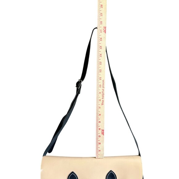 The Leather Satchel Co. Leather Laptop Messenger Shoulder Bag Womens Tan Black - Picture 8 of 10